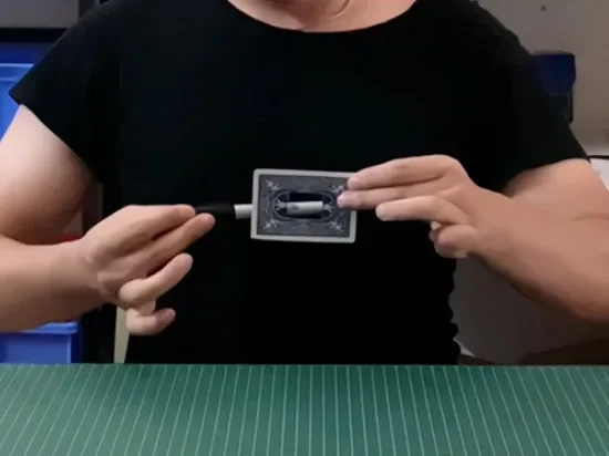 Black Space Card Magic Tricks Illusions Gimmick Close up Magic Pen Thru Poker Deck Hole Diappearing From Card magia trucos Fun