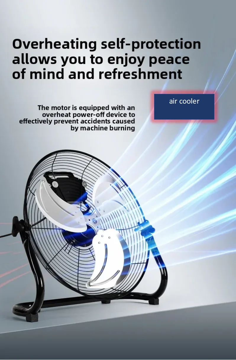220V Powerful Floor Fan Industrial High Power Silent Big Airflow Home Construction Site Use Pili Floor Fan