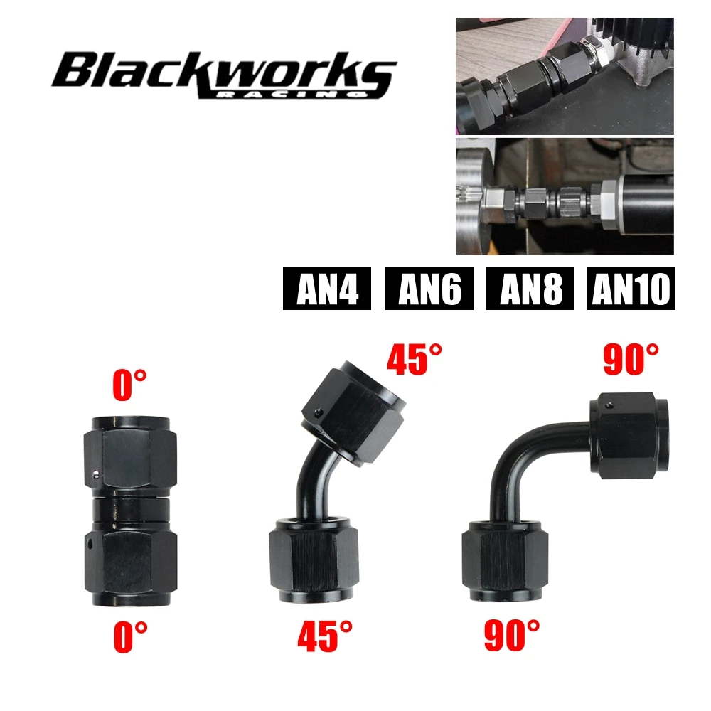 AN4 AN6 AN8 10AN أنثى إلى أنثى الاتحاد الألومنيوم مستقيم المناسب محولات الأسود 4an 6an 8an AN10 موصلات TF-1089