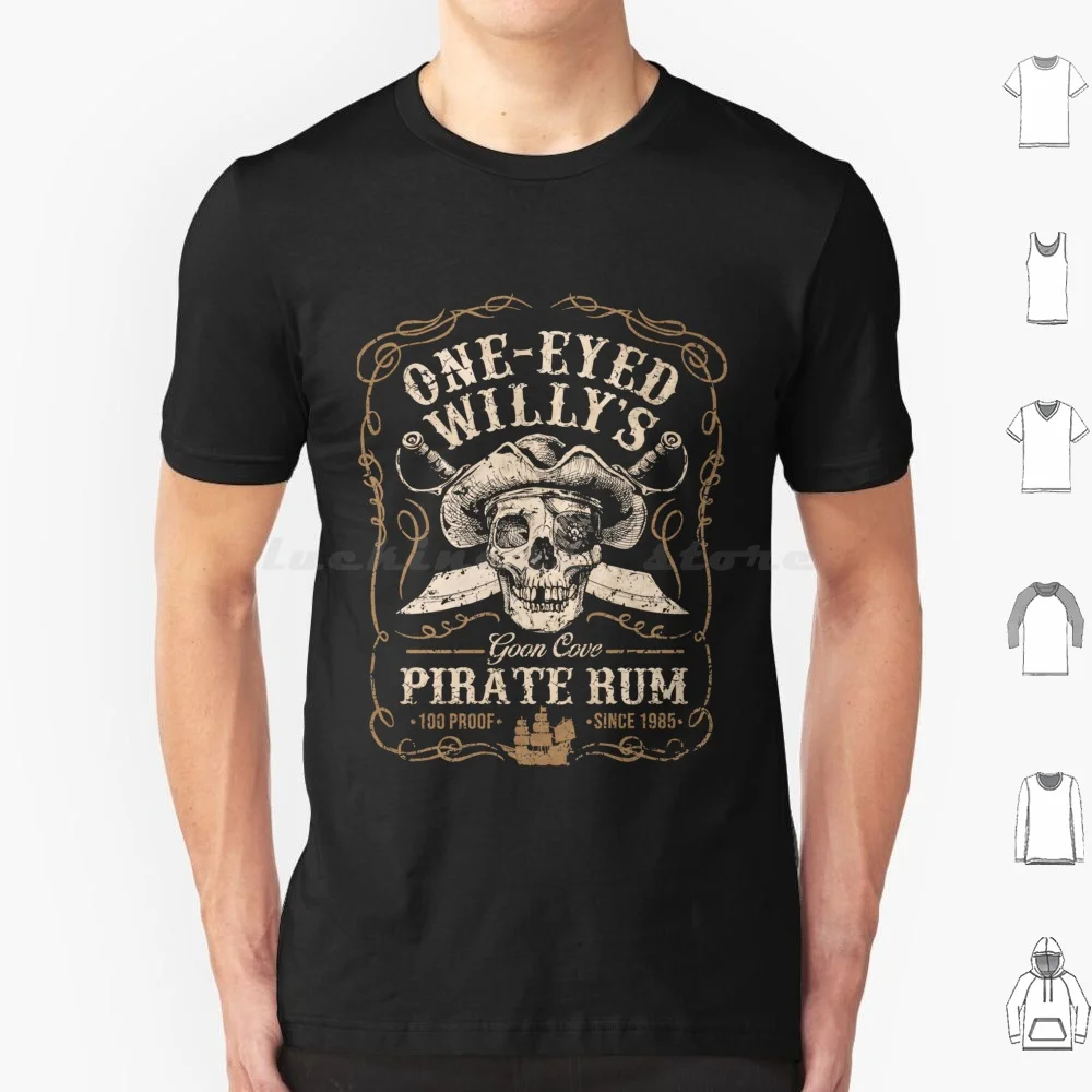 One Eyed Willy's Cove Pirate Rum T Shirt Cotton Men Women DIY Print Goonies One Eyed Willy 80s Retro Nostalia Nostalgic Classic