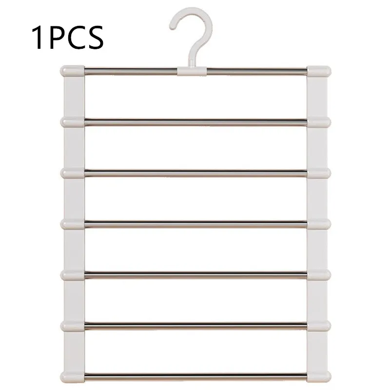 Foldable Space Saving Clothes Rack Stainless Steel Ladder Trouser Rack Magic Trouser Organizer Wardrobe Clothes Rack Organizer