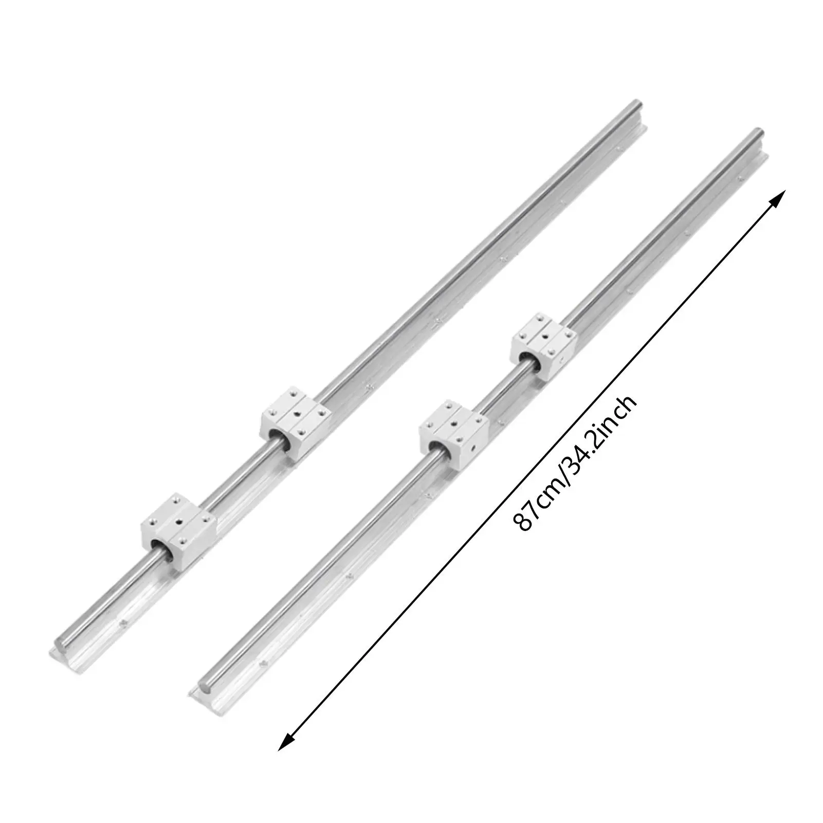 Linear  Slider Set 800mm Length 12mm Diameter SBR12 Guide Rails with 4 SBR12UU Bearing Blocks for Smooth Motion