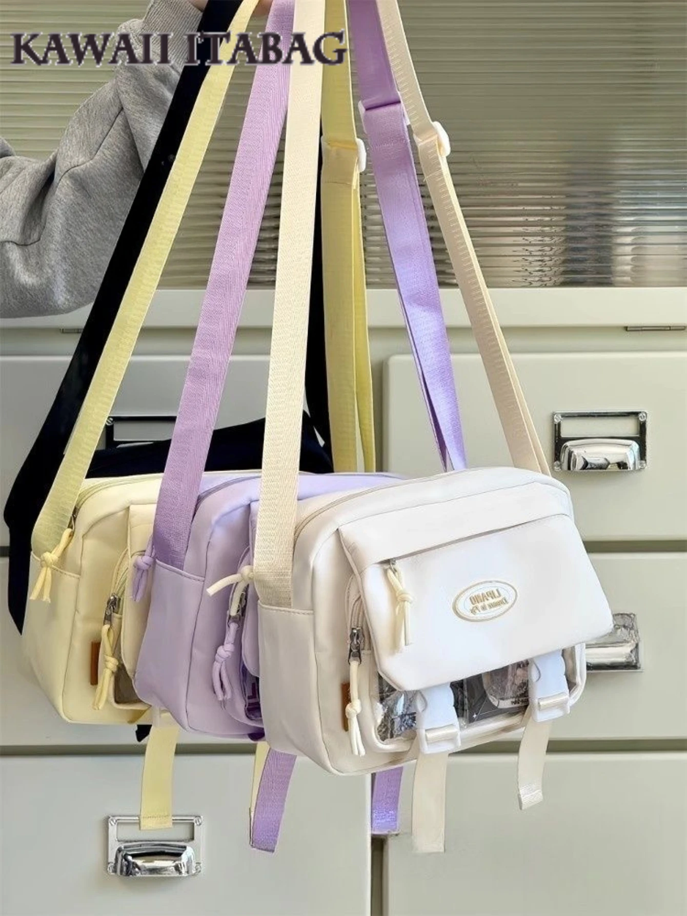 

Kawaii японский Itabag прозрачный карманный рюкзак Harajuku эстетическая сумка через плечо милая пастельная сумка через плечо маленькая сумка с окнами Ita