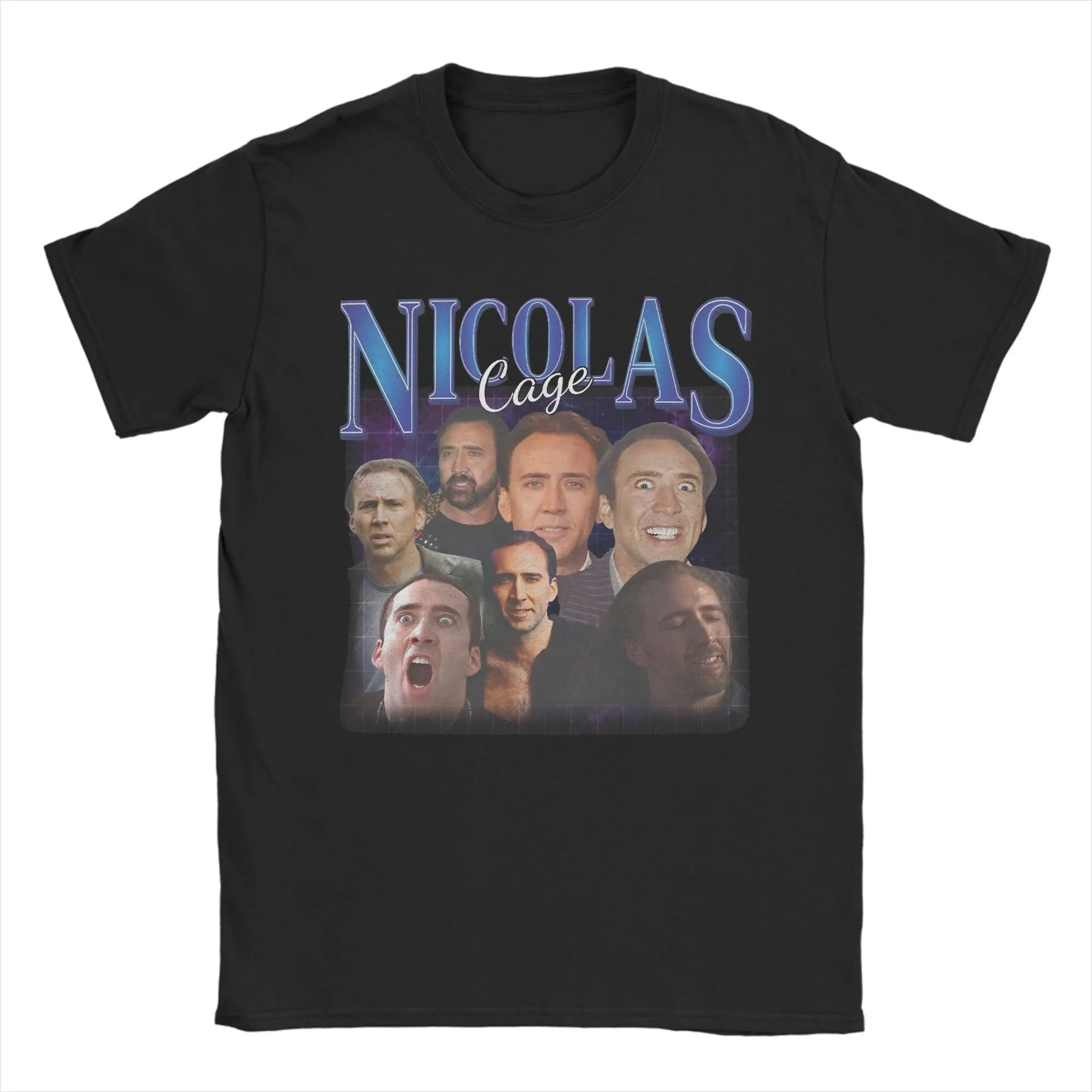 Men T-Shirt Nicolas Cage Nick Cage Awesome 100% Cotton Tee Shirt Short Sleeve  T Shirts Round Collar Clothes Printed