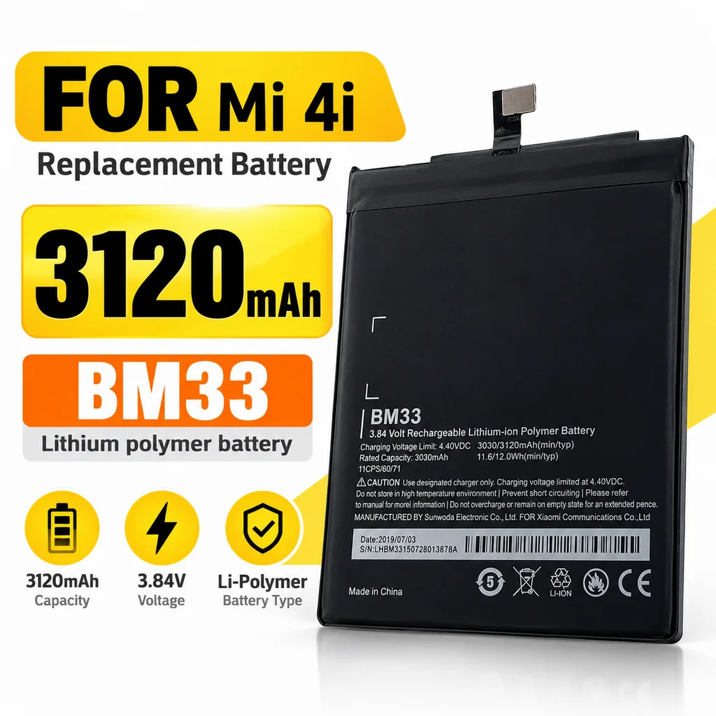 BM33 Lithium Battery Replacement for Xiaomi Mi 4i / Mi4i, Rechargeable Mobile Phone Repair Battery Replacement Component