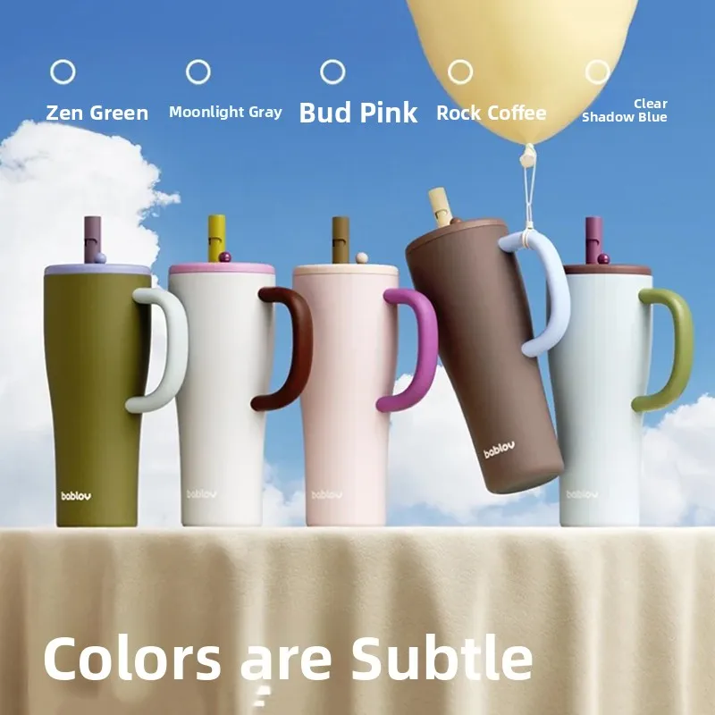 

Bablov Large Capaci Thermal Cup Women's St Cup Outdoor Coffee Cup High Aesthetic Value Water Cup Stainl Steel Inner Tank