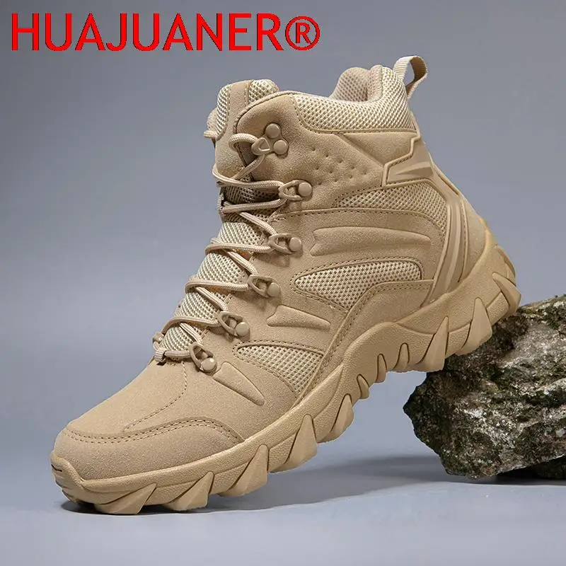 Men Tactical Boots Boots Mens Desert Waterproof Work Safety Shoes Climbing Hiking Shoes Ankle Men Outdoor Boots