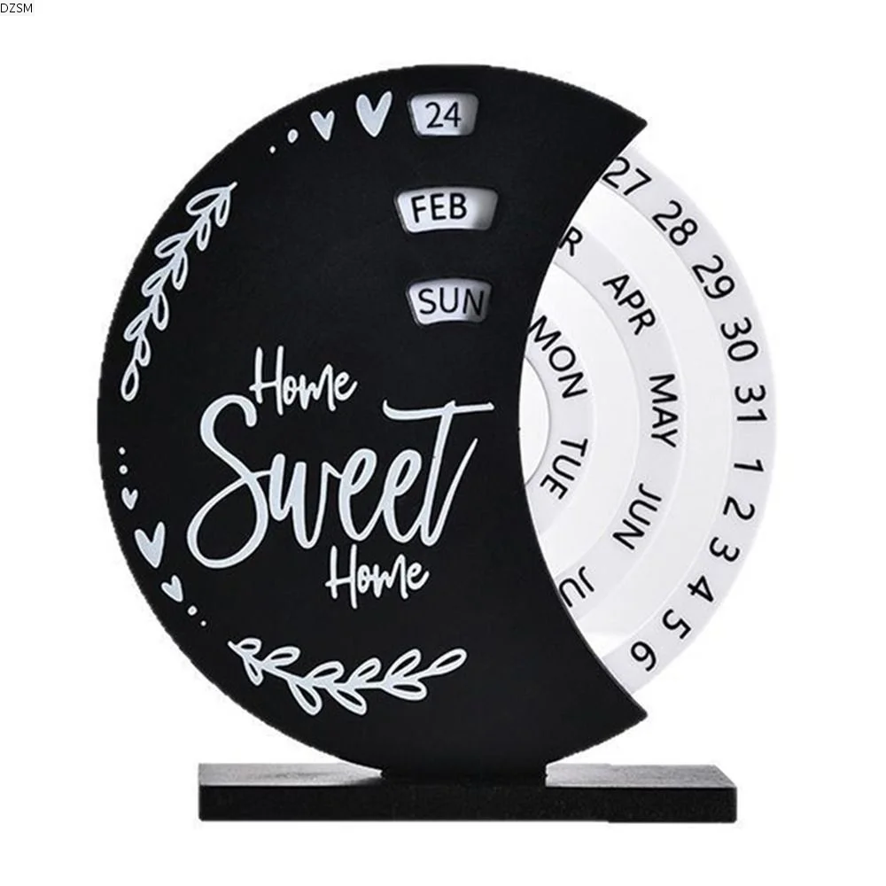 

Creative Manual Rotating Desk Calendar Adjustable DIY Time Perpetual Moon Ferris Wheel Desktop Calendar Reusable