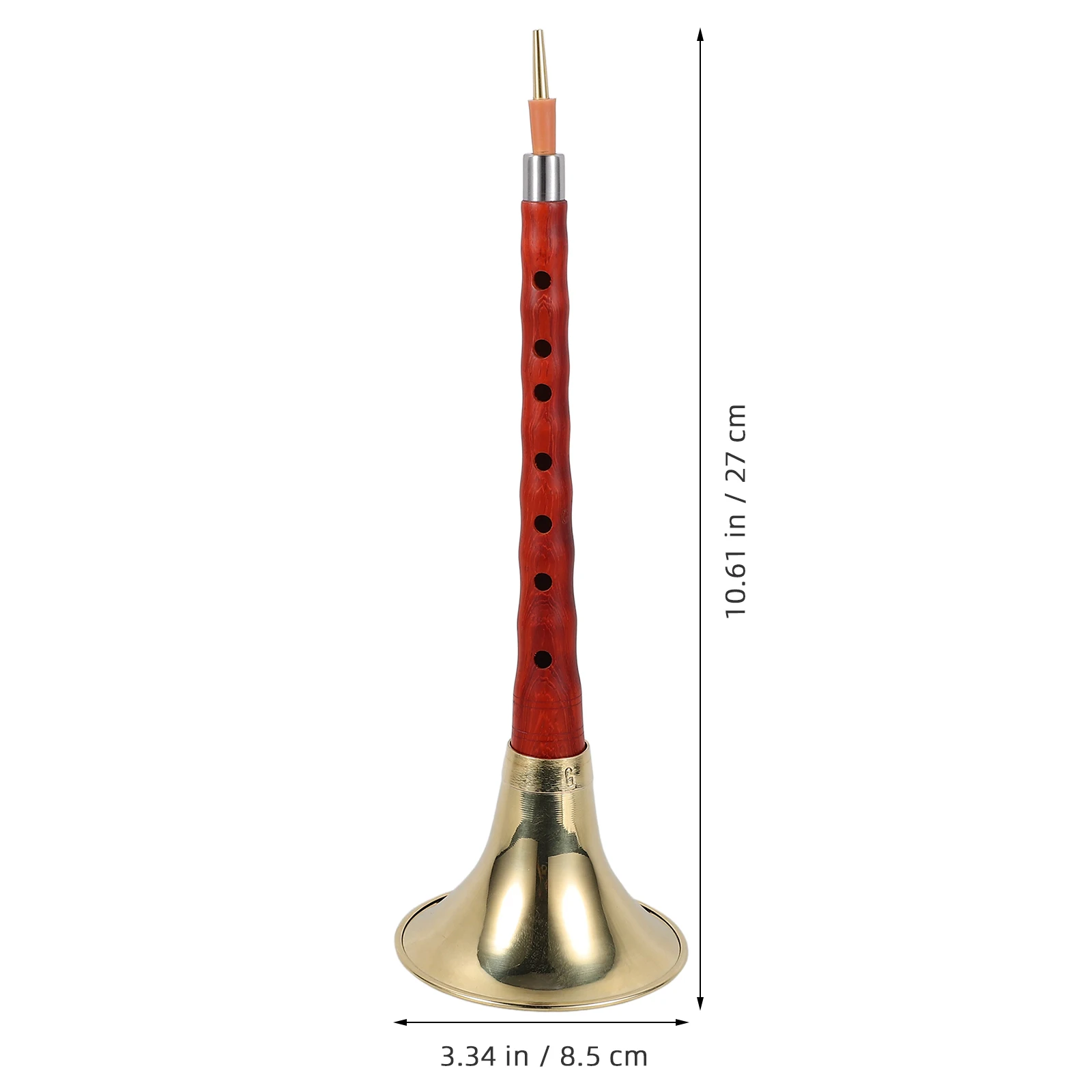 

Professional Wood Suona Musical Instrument Chinese Wind Beginner Adult Premium Brass Bowl Polished Rust-Resistant for Students