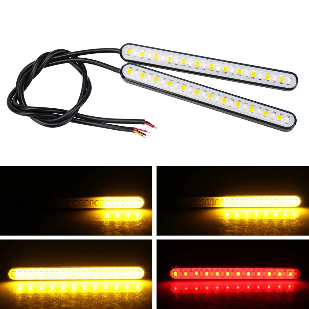 Dual Color Motorcycle LED Light Strip for Tail and Turn Signal Water Resistant Brake Light for Enhanced Visibility
