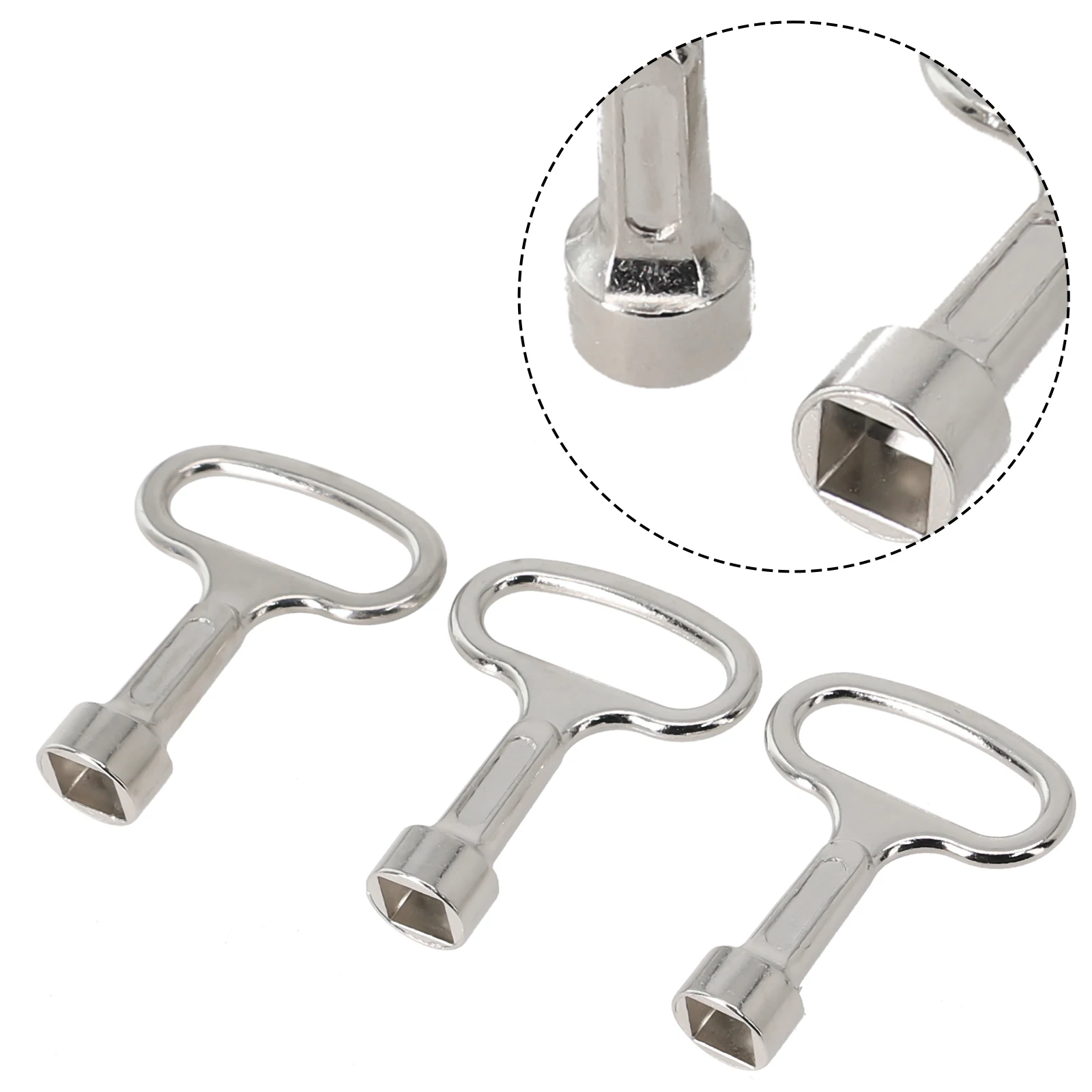 3pcs Square Key 3Pcs Square Key Water Tap 8mm Heating Vent Key Stainless Steel Lock Cabinet Door Lock Tongue Lock Lock Core