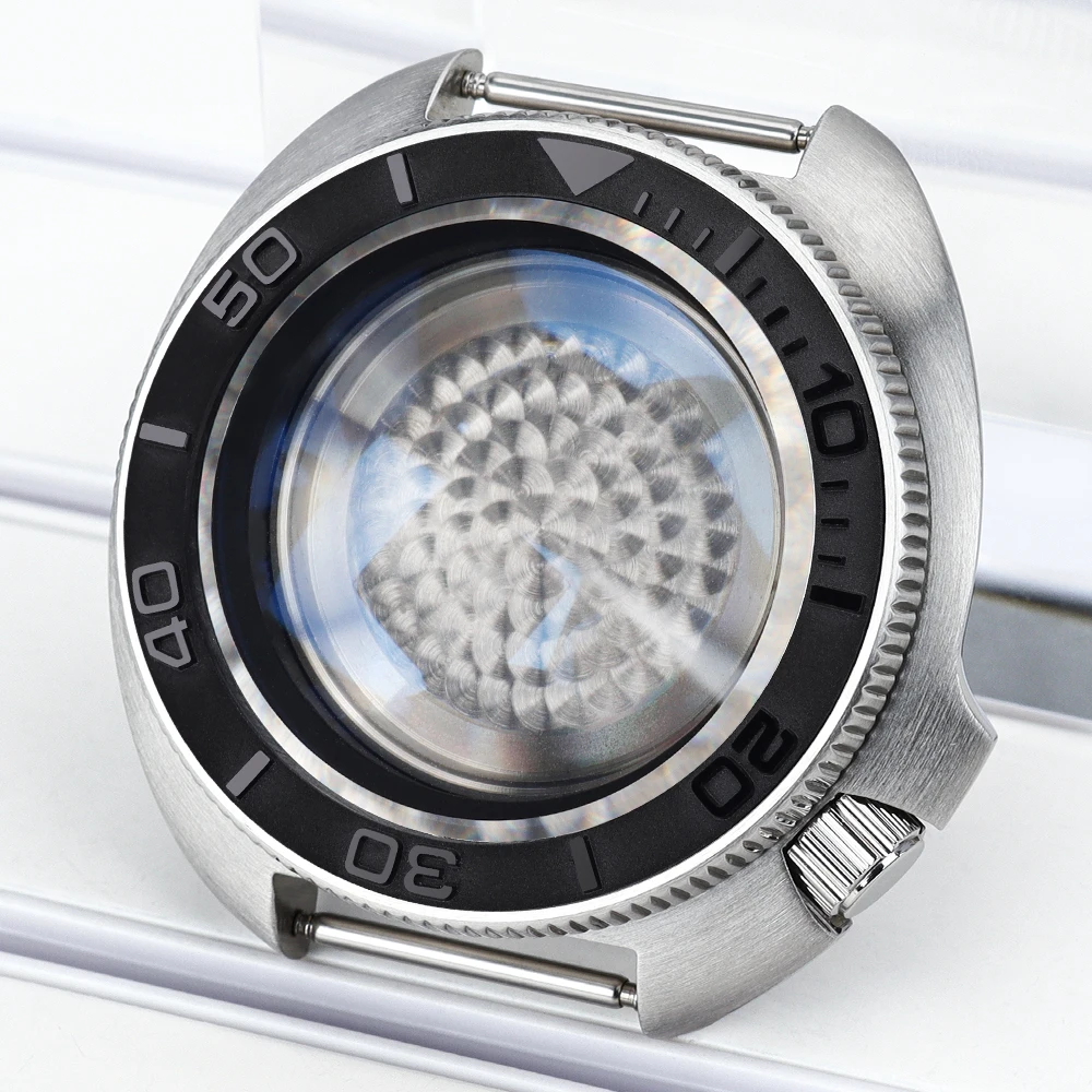 Mechanical Watch Case AR Sapphire Glass Parts For NH35 NH36 NH70 Movement With Chapter Ring 4.1 Oclock Crown Case 44mm SKX 6105