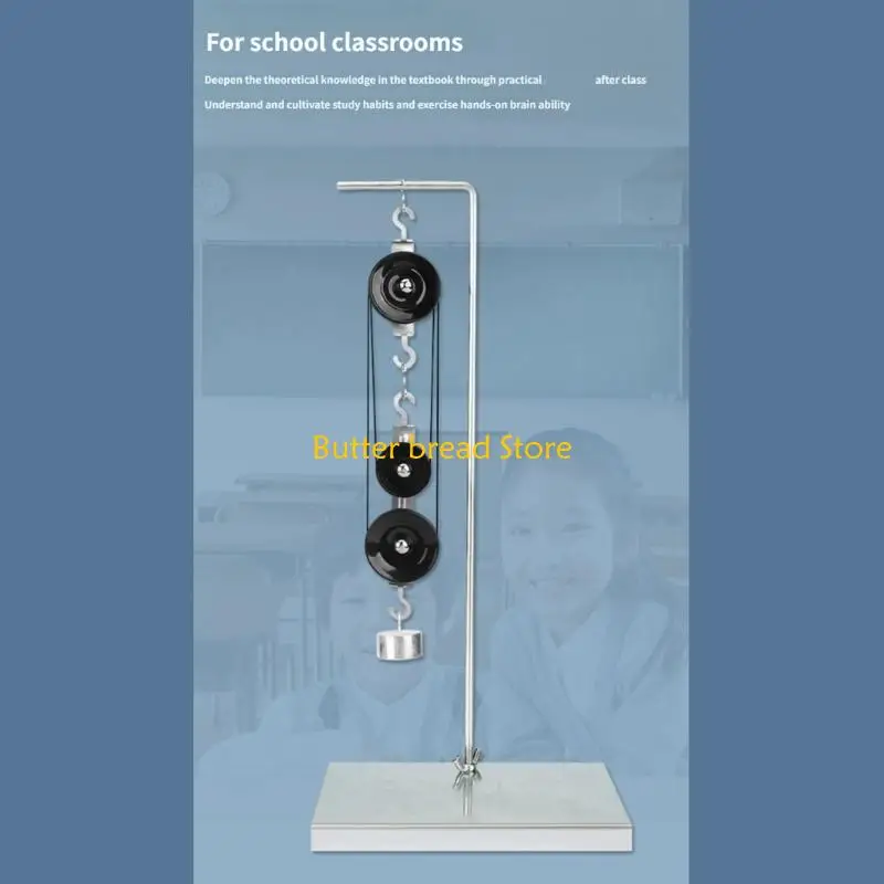 W89C Physics Laboratory Equipment Pulley System Equipped with Spring Scale for Student Experiments Including Metal Hooks