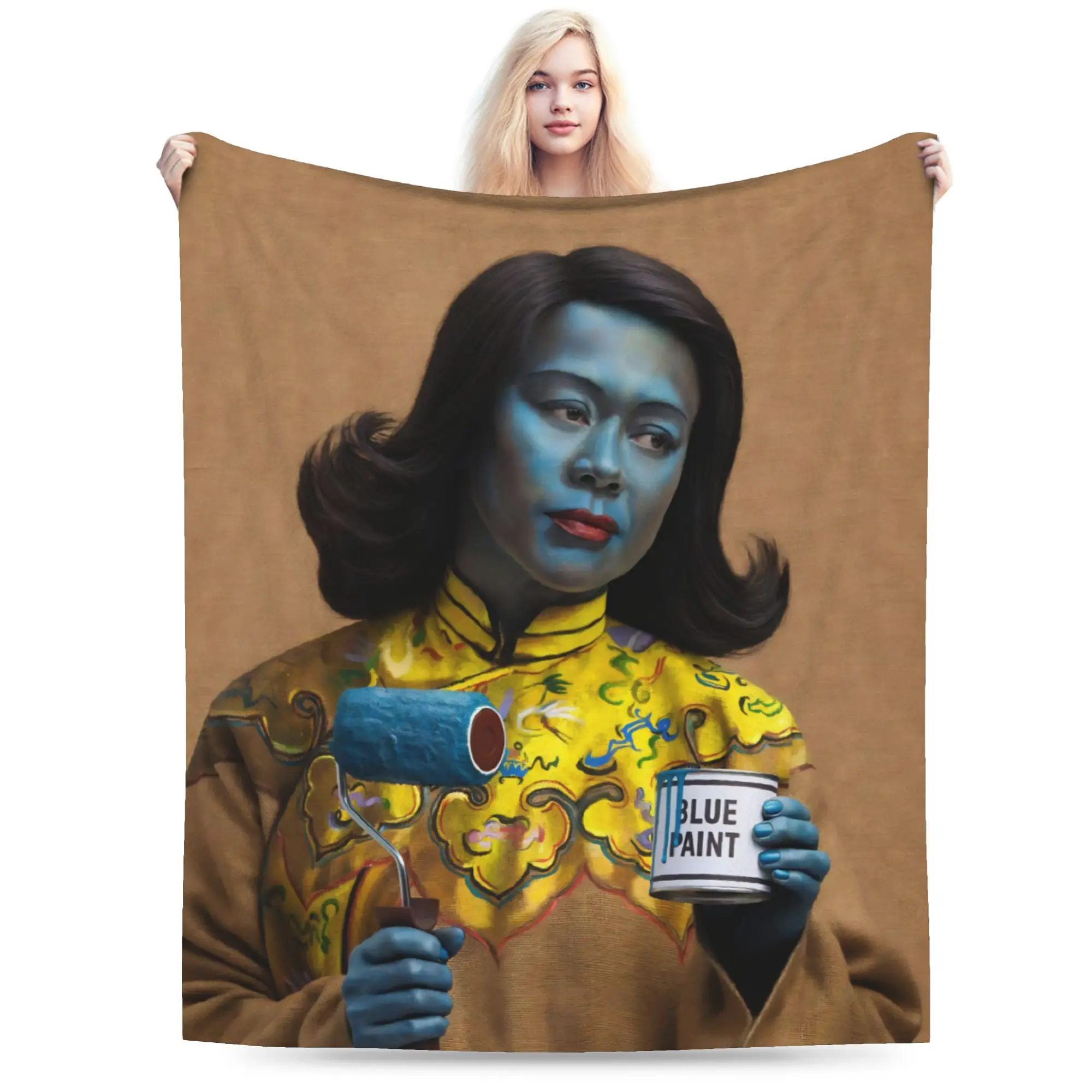 Miss Wong Vladimir Tretchikoff  Accessories Blankets Soft Coral Fleece Plush  Throw Blanket Comfortable Plush Thin Quilt