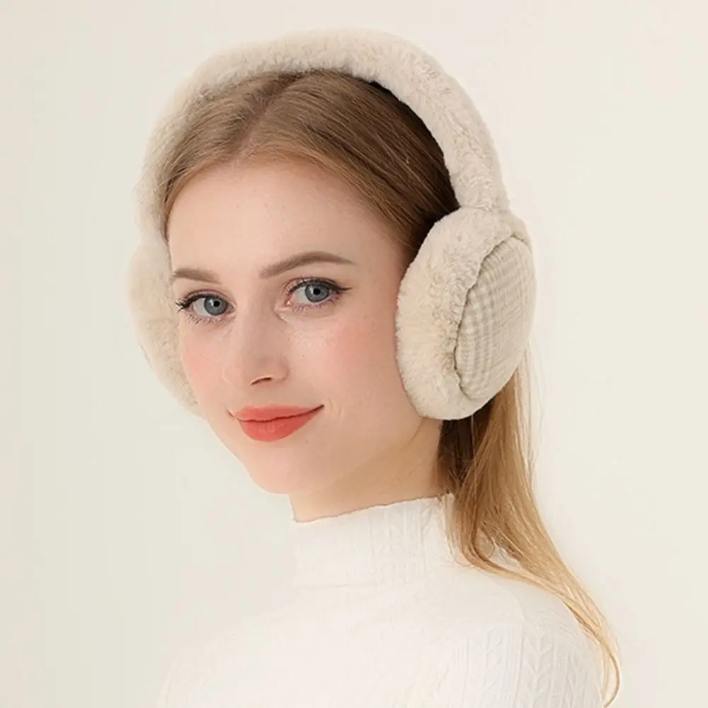 Cache-oreilles portable pour femme, protection contre le froid, pliable, garde au chaud, cache-oreilles en peluche, bonnet coupe-vent