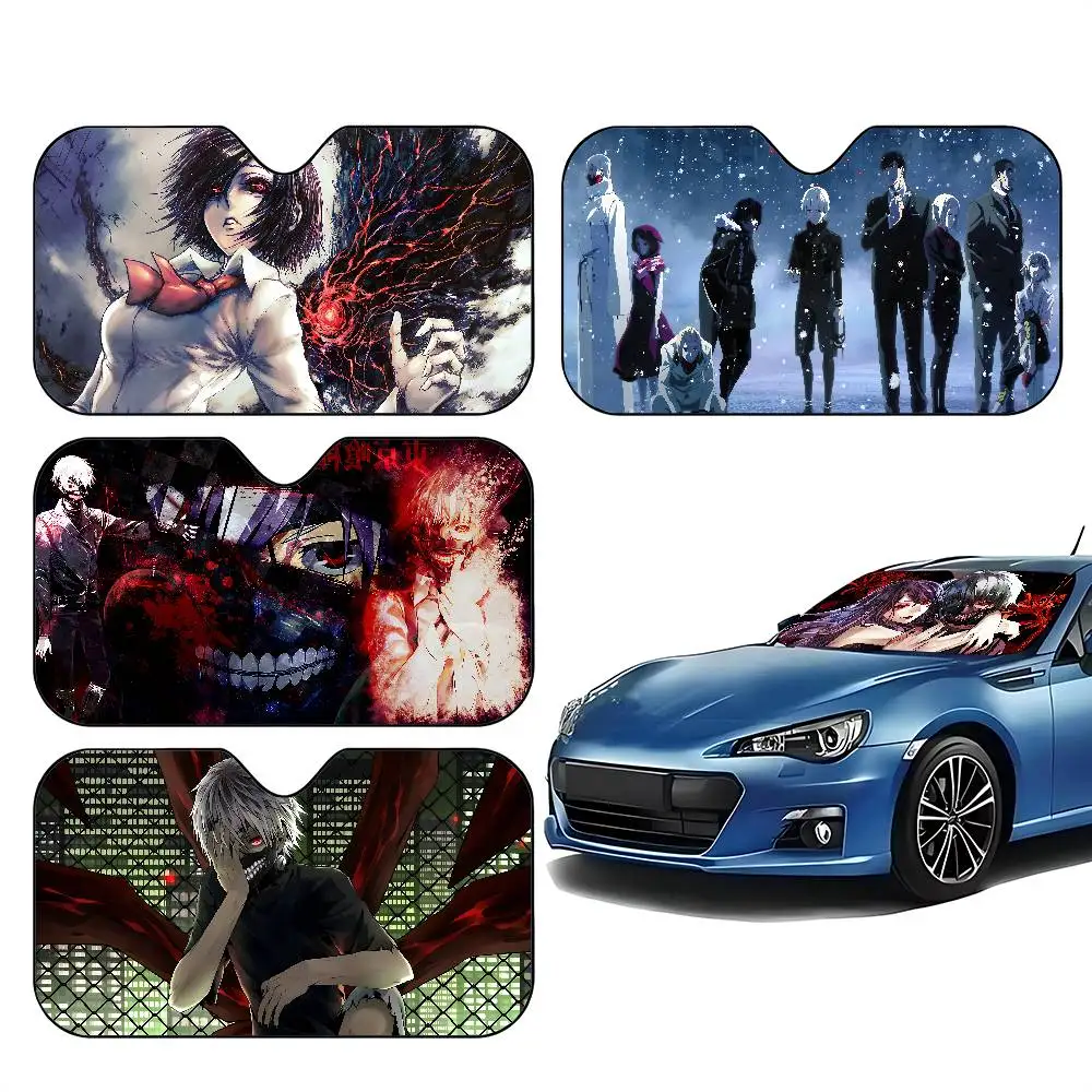 

T-Tokyo G-Ghoul Anime Car Sunshade Curtains Car Sun Shade Windshield Foldable Cute Funny Sunshade For Car Truck SUV Blocks