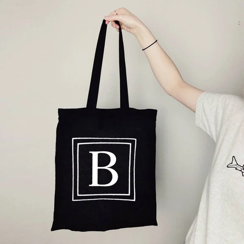 Letter Print Shopping Bag Harajuku Ulzzang Shopper Bag Totes Large Capacity Fashion Shoulder Bags Girl Fashion Package Bag M