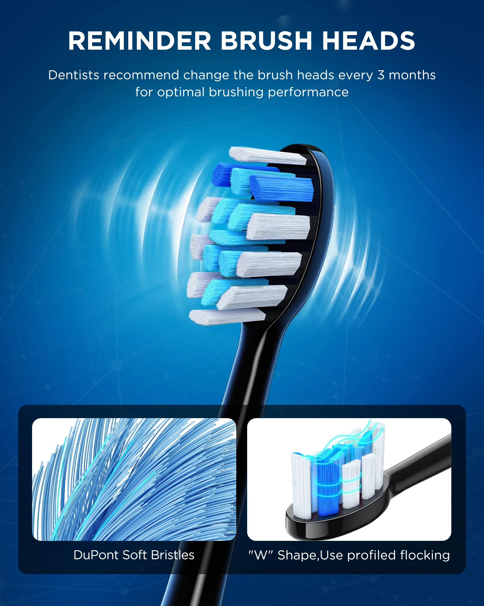 Fairywill P11 Electric Toothbrush Heads Replacement Heads for P11 T9 P80 Toothbrushes 4pcs 8pcs 12pcs 16pcs Teeth Cleaning,Soft