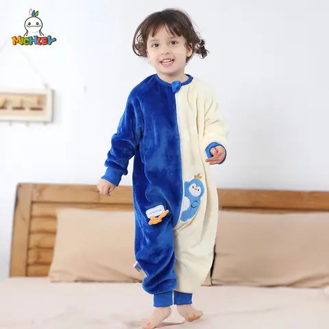 MICHLEY 플란넬 어린이 침낭 자루, 겨울 따뜻한 잠옷, 양면 잠옷, 여아 남아 1-6T