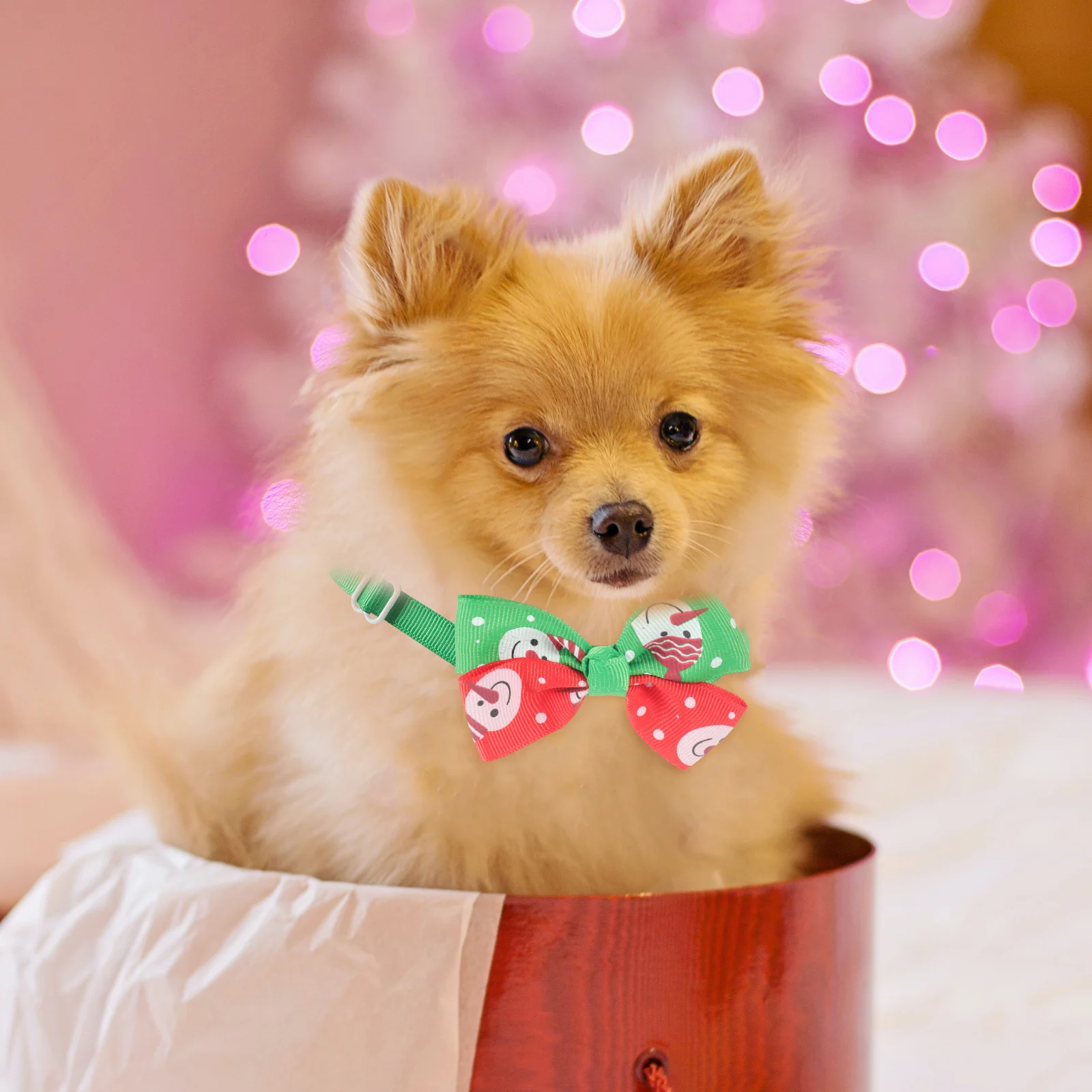 

8Pcs Pet Collar Adjustable Fabric Christmas Cat Dog Collar Party Costume Accessories Lightweight Cat Collars Xmas Party Favors