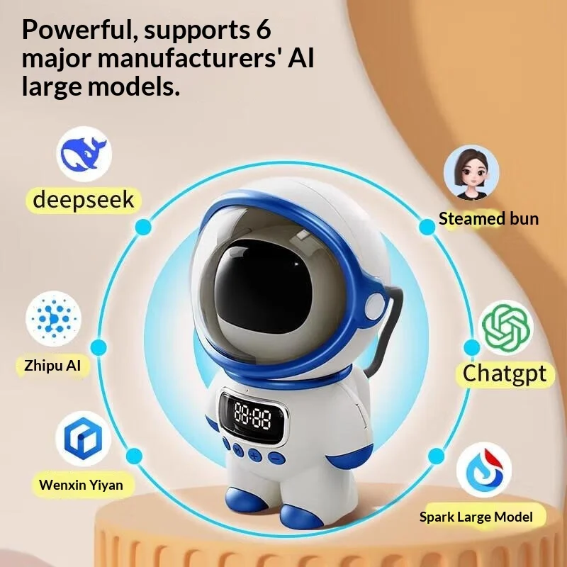 หุ่นยนต์ AI อัจฉริยะ DeepSeek รุ่นใหญ่ Doubao AI รองรับ WiFi Bluetooth โต้ตอบด้วยเสียง นาฬิกาปลุกเพื่อการศึกษาสำหรับเด็ก เครื่องเล่นการ์ด TF