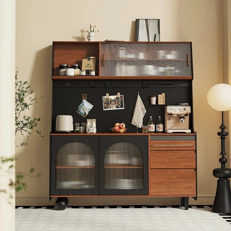 

Solid wood dining side cabinet integrated locker against the wall