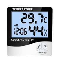 Hot Selling Digital Temperature Humidity Meter Electronic LCD Indoor Outdoor Thermometer Hygrometer Weather Station Clock