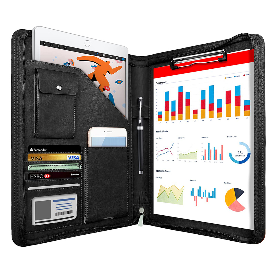  Multifunctional A4 Conference Folder Business Stationery Folder Leather Contract File FoldersTravel Document Folder NEWYES 2024 