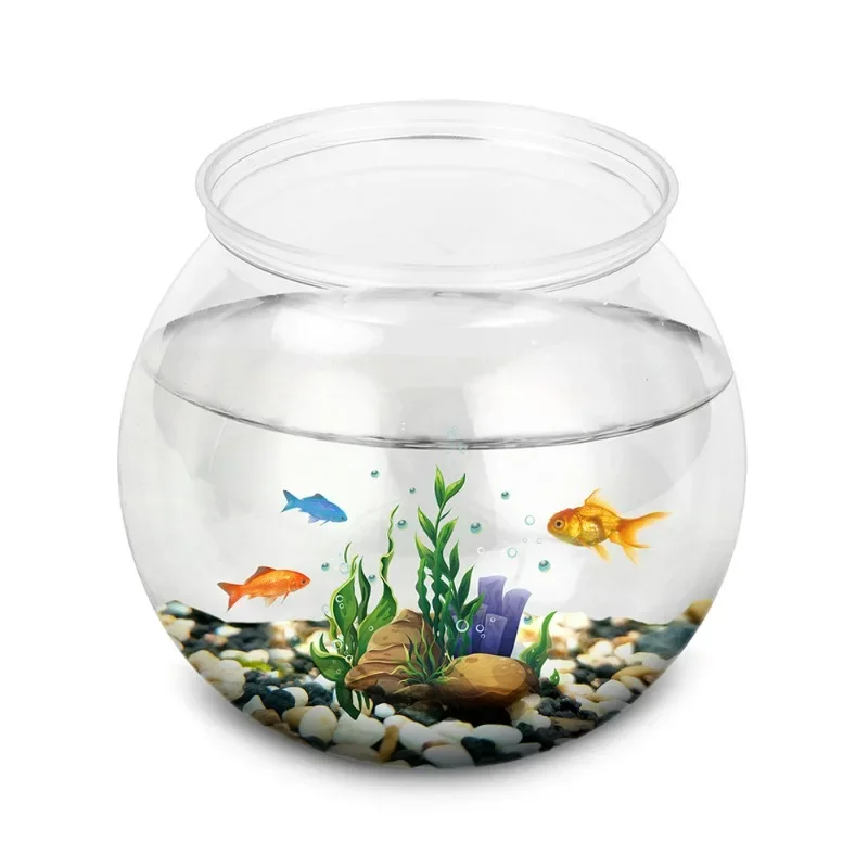 

Small Fish Aquarium Transparent Plastic Round Ball Fish Aquarium Living Room Desktop Household Fall-proof Goldfish Aquarium