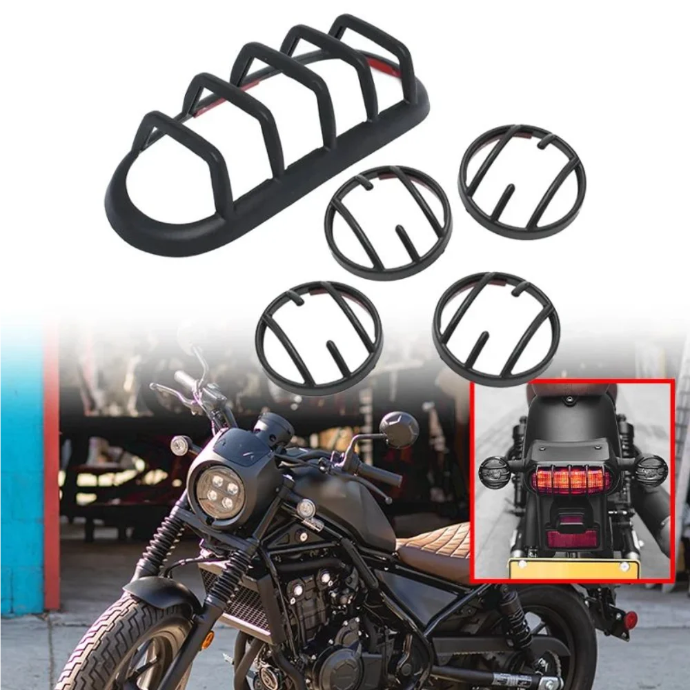 

2022 New CMX500 Matt Black Headlight Turn Signal Taillight Grill Coverf Fit for Honda 2020-2021 Rebel CMX 500 CMX 300 1100 ABS