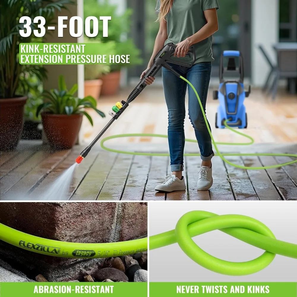 5000PSI 파워 클리너 (폼 캐논 포함), 4개 노즐, 33피트 호스 및 세제통, 자동차 세척기/자동차