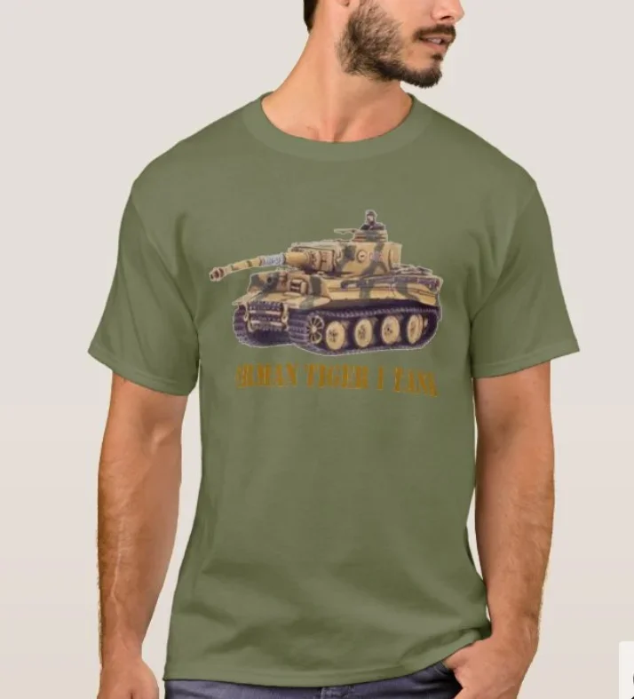 WWII German Army Wehrmacht Tiger 1 Tank T-Shirt 100% Cotton O-Neck Summer Short Sleeve Casual Mens T-shirt Size S-3XL