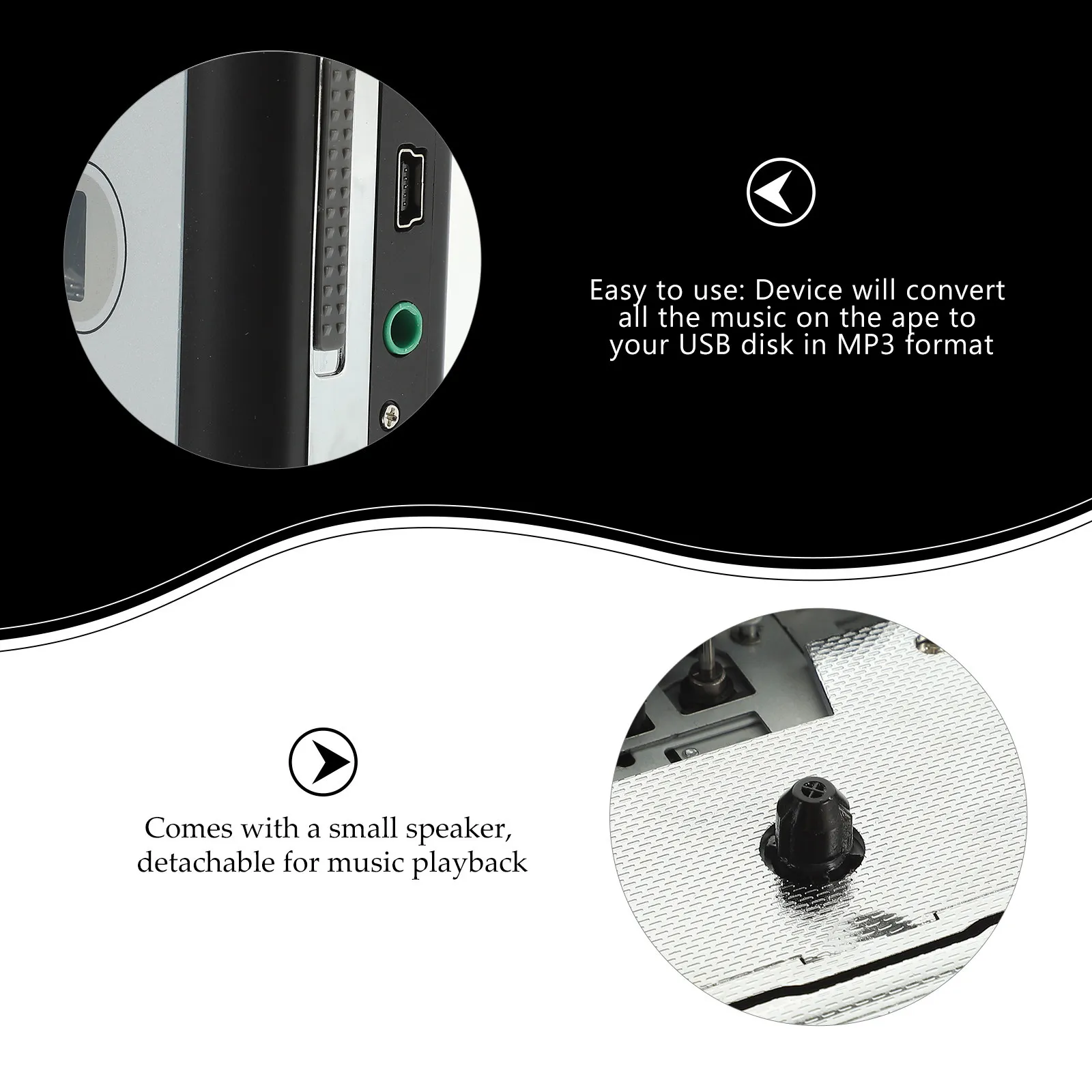 Tape to Mp3 Converter USB Cassette Player Digital Audio Recorder for Converting Analog Cassettes to Mp3 Files on The Go