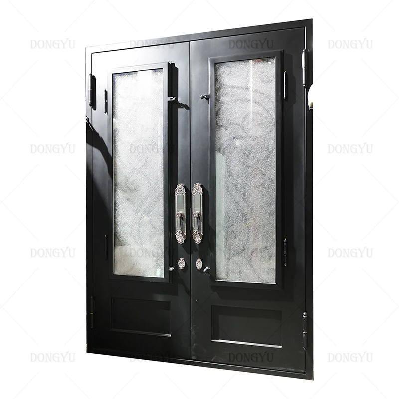 Dongyu Main Door Black Wrought Iron Door, Wrought Iron French Door, Wrought Iron Main Entrance Door