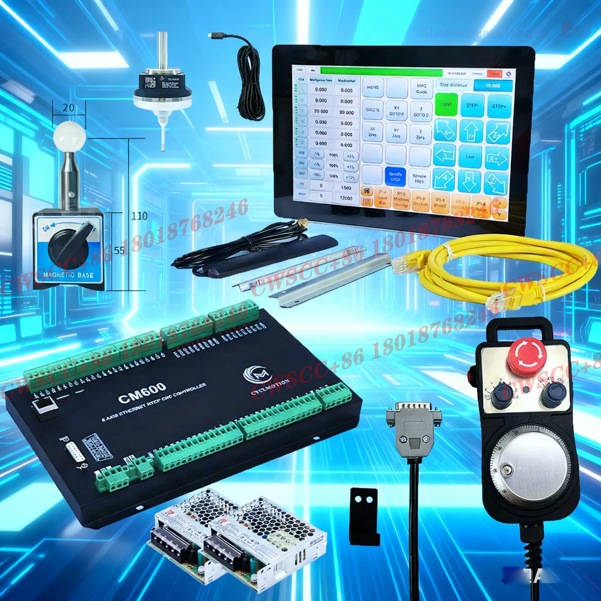 

Cyclmotion 5-axis offline motion controller, all-in-one system, 3D edge finder, standard ball, electronic handwheel, MPG PROBE