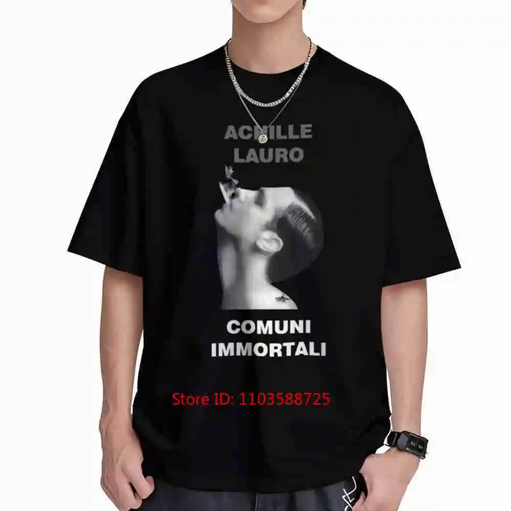 Achille Lauro Municipalities Immortali Tour 2026 Pop Italy Short Sleeve Tee 100% Cotton T-Shirt