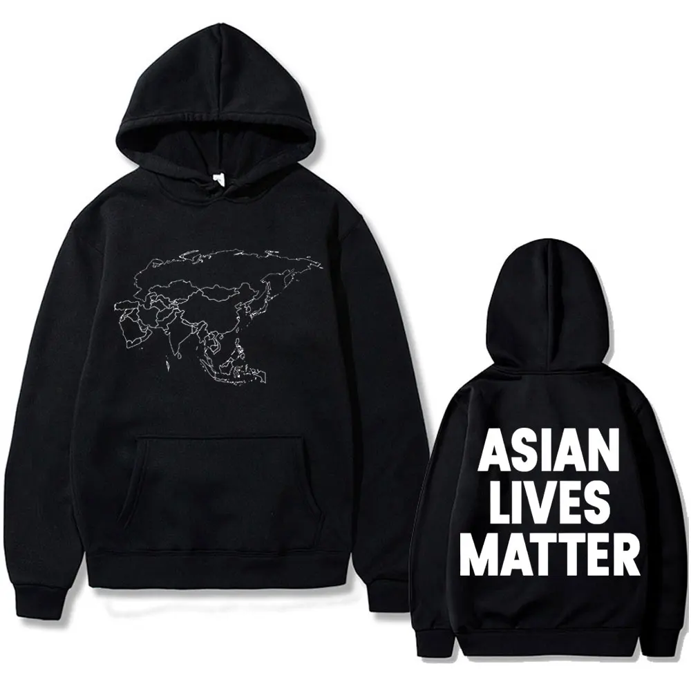 

Rapper Kanye West Asian Lives Matter Double Sided Print Hoodie Men Fashion Hip Hop Oversized Sweatshirt Men's Vintage Streetwear