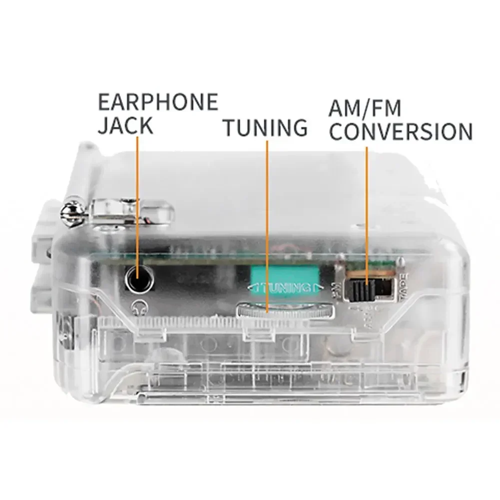 Portable Tape Player HiFi USB Power Cassette Tape Player Retro Tape Drive with AM FM Radio Function Walkman for Music Lover