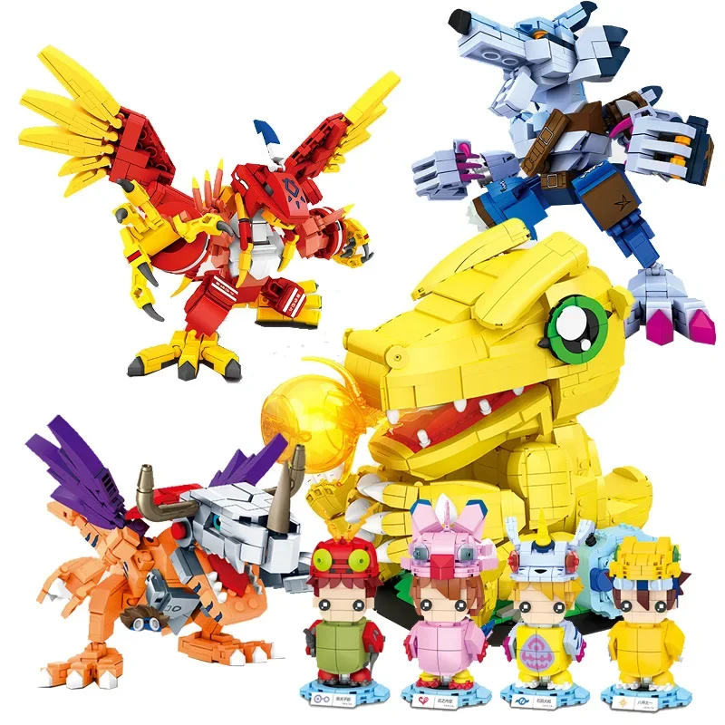 Digital Masters Building Blocks Garudamon Were Garurumon Agumon Digimon Greymon Model Brick Dejimon Toys Children Birthday Gift