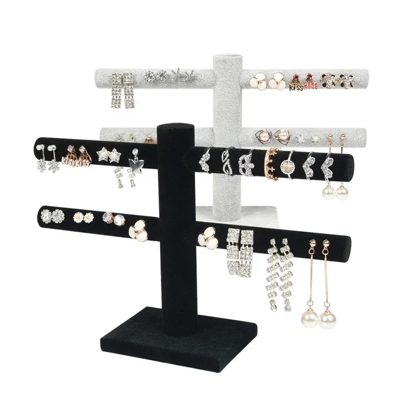 

Velvet Rings Earrings Display Organizer Holder Jewelry Stand Ring Storage Rack
