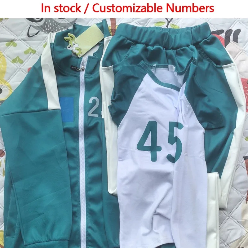 

Gi-hun Thanos Green Tracksuit Costume Set for Kid Jacket+Pants+T-shirt Boy Girl Halloween Cosplay Outfit Birthday Party Dress-Up