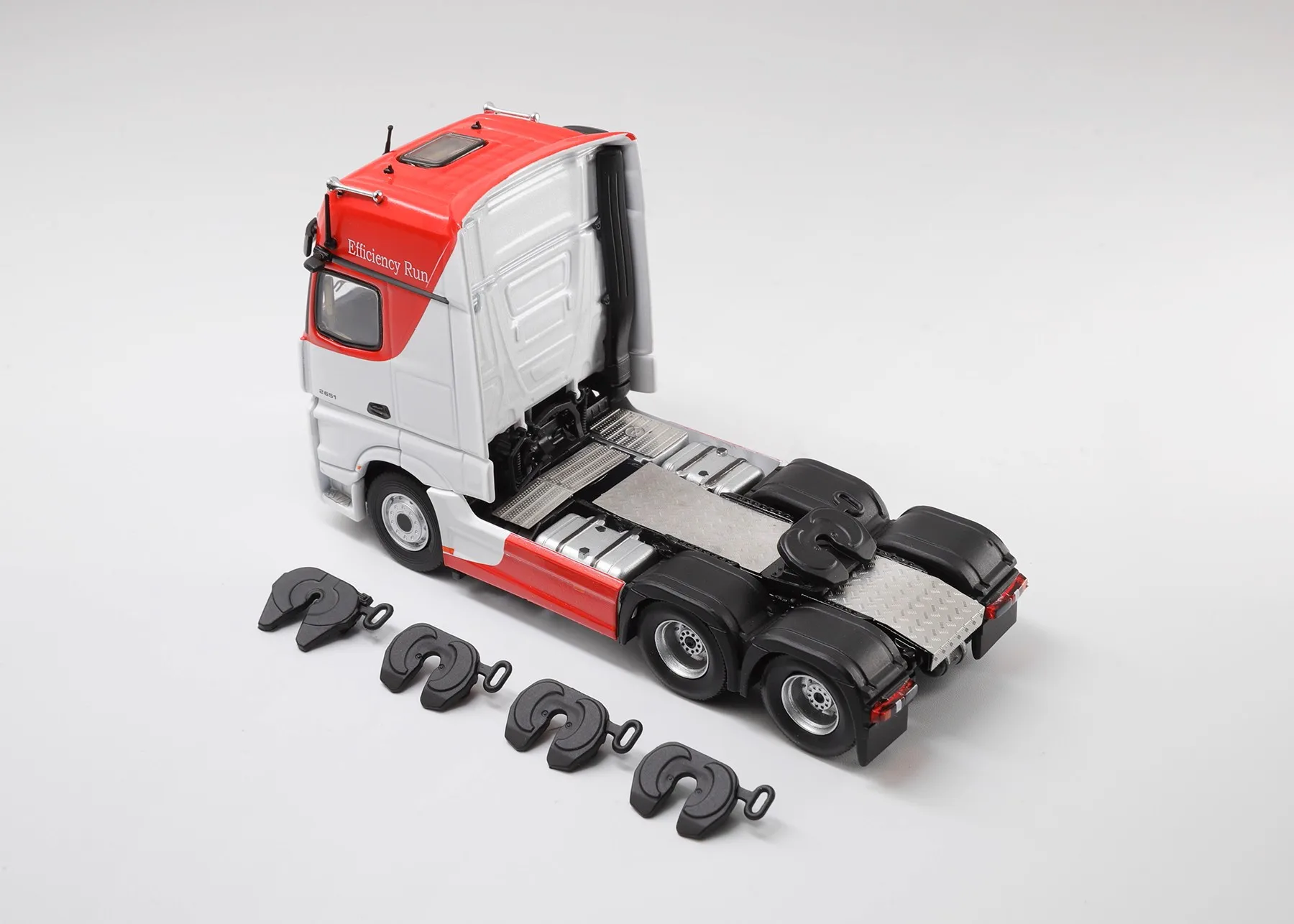 GCD 1/64 ACTROS GIGASPACE 6x2 Sattelzugmachine & Schaalbare Trailer Legering Speelgoed Motorvoertuig Diecast Metaal Model Geschenken