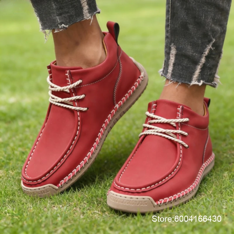 

Винтажные рабочие ботинки из замши, коричневые, на толстой подошве, в стиле милитари, винтажные мужские ботинки до щиколотки, современные классические женские туфли 2025