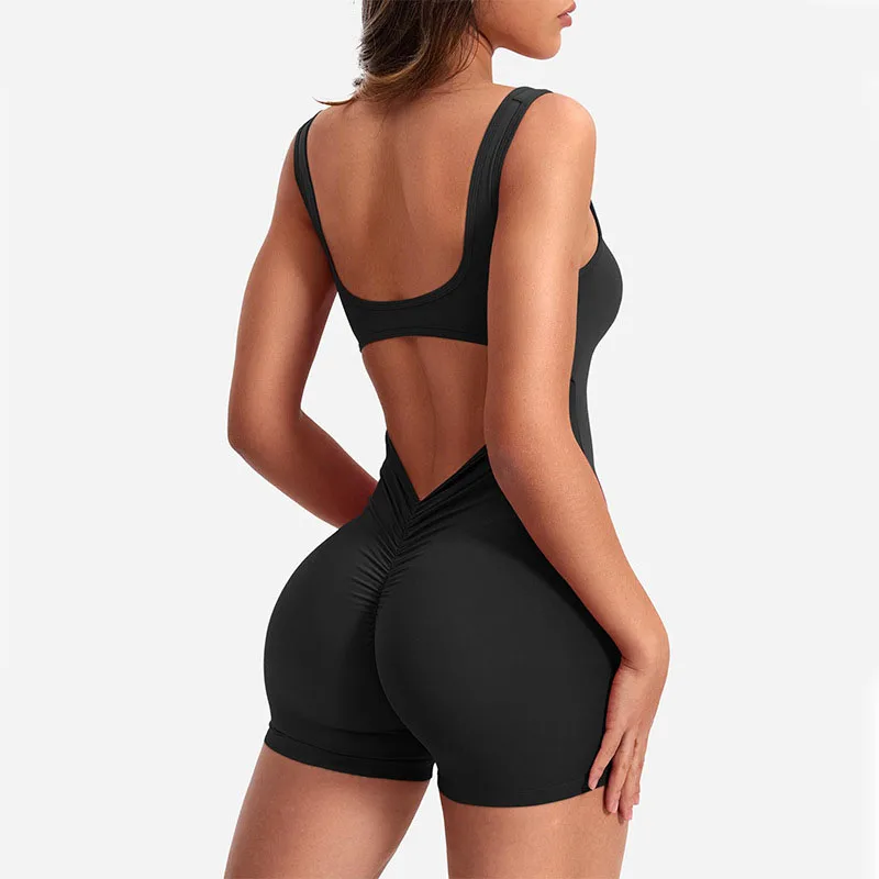 

Summer Women Sexy Yoga Jumpsuits Sleeveless Backless Playsuits Solid Color Female Fitness Sports One Piece Lady Slim Rompers