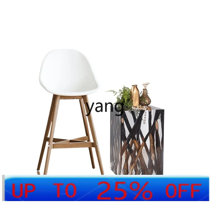 LMMtransparent platinum crystal acrylic stool epoxy resin stool new Chinese solid wood sculpture pier