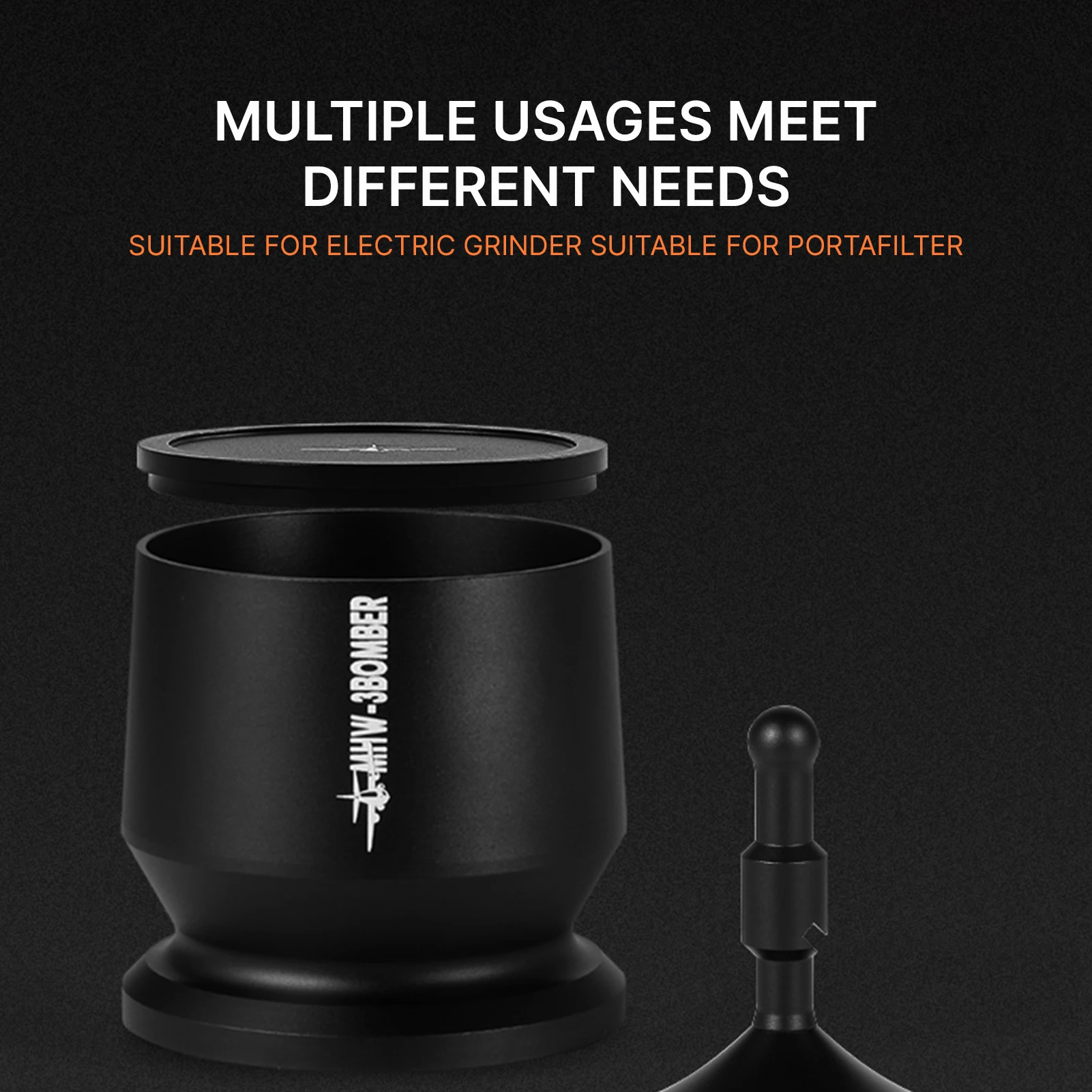 MHW-3BOMBER 58 مللي متر سبائك الألومنيوم مسحوق القهوة المنتقى الجرعات كوب مع حلقة الجرعات أعمى شاكر مسحوق القهوة استقبال الحاويات