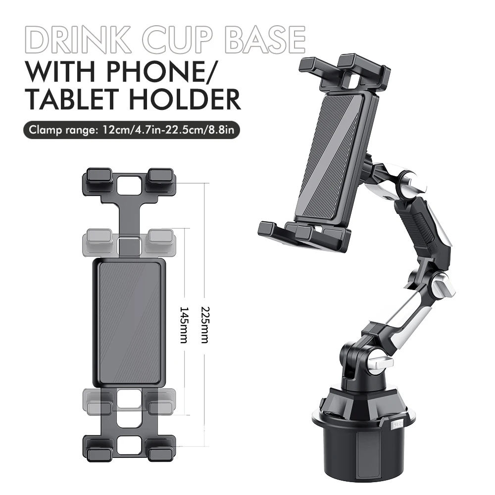 Car Cup Phone Holder Adjustable Car In-Car Water Cup Holder Long Joint Position CellPhone Tablet Computer Universal Car Bracket