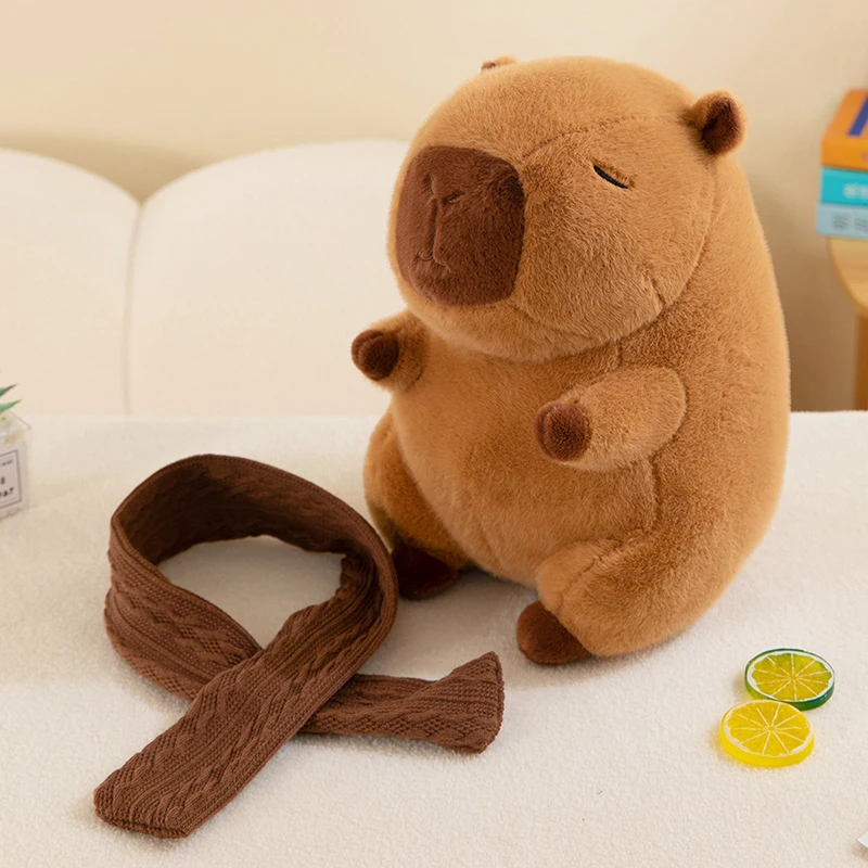 Bufanda Capybara muñeco de peluche lindo Capibara Anime juguete esponjoso Kawaii muñeco de peluche regalo de cumpleaños para novia animales de peluche suaves