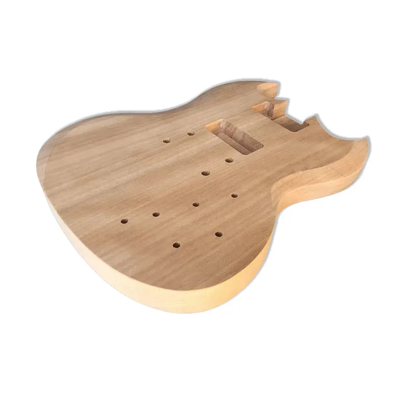 Unfinished Mahogany Electric Guitar Body DIY Build Kit Replacement Part