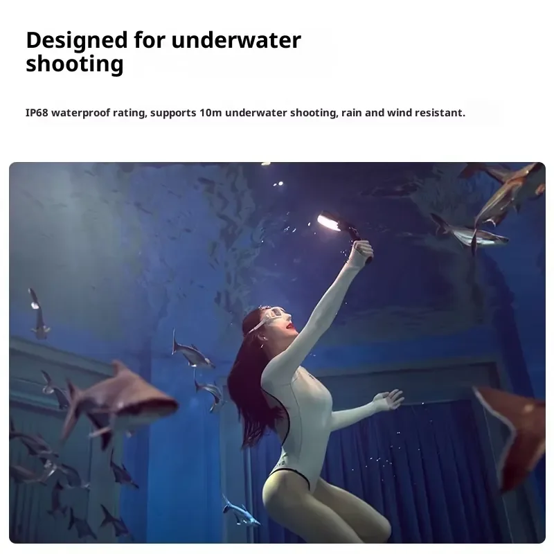 Tunable LED filling light, outdoor diving waterproof and shockproof photographic lighting IP68 lighting artifact